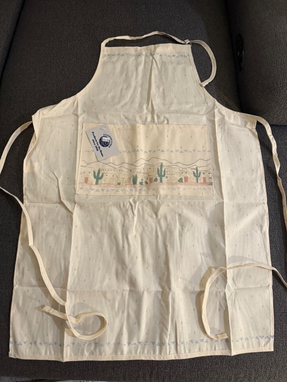 🧺 Stevens Linen Southwestern Cotton Apron w/ Pocket – New w/ Tag 🌵